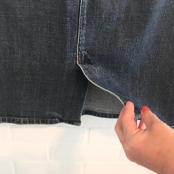 Lauren Ralph Lauren Vintage 90s Y2K Denim Pencil Skirt Dark wash Pockets 6 - Picture 8 of 9